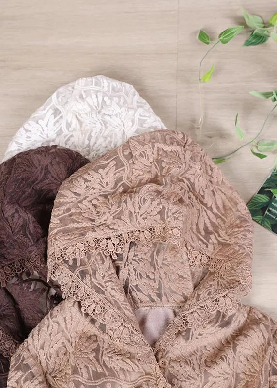 Hooded Spring Tunic Dress Loose Lace Dresses