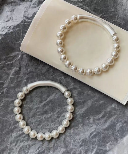 White Pearl Bamboo Joint Bracelet