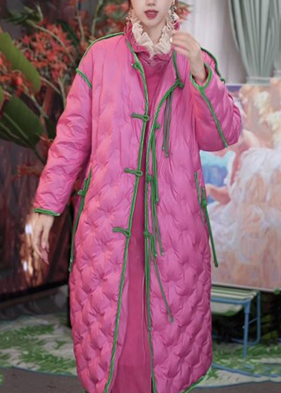Rose Tasseled Chinese Button Fine Cotton Filled Coat Winter