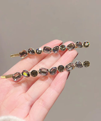 Gold Alloy Zircon Crystal Hairpin