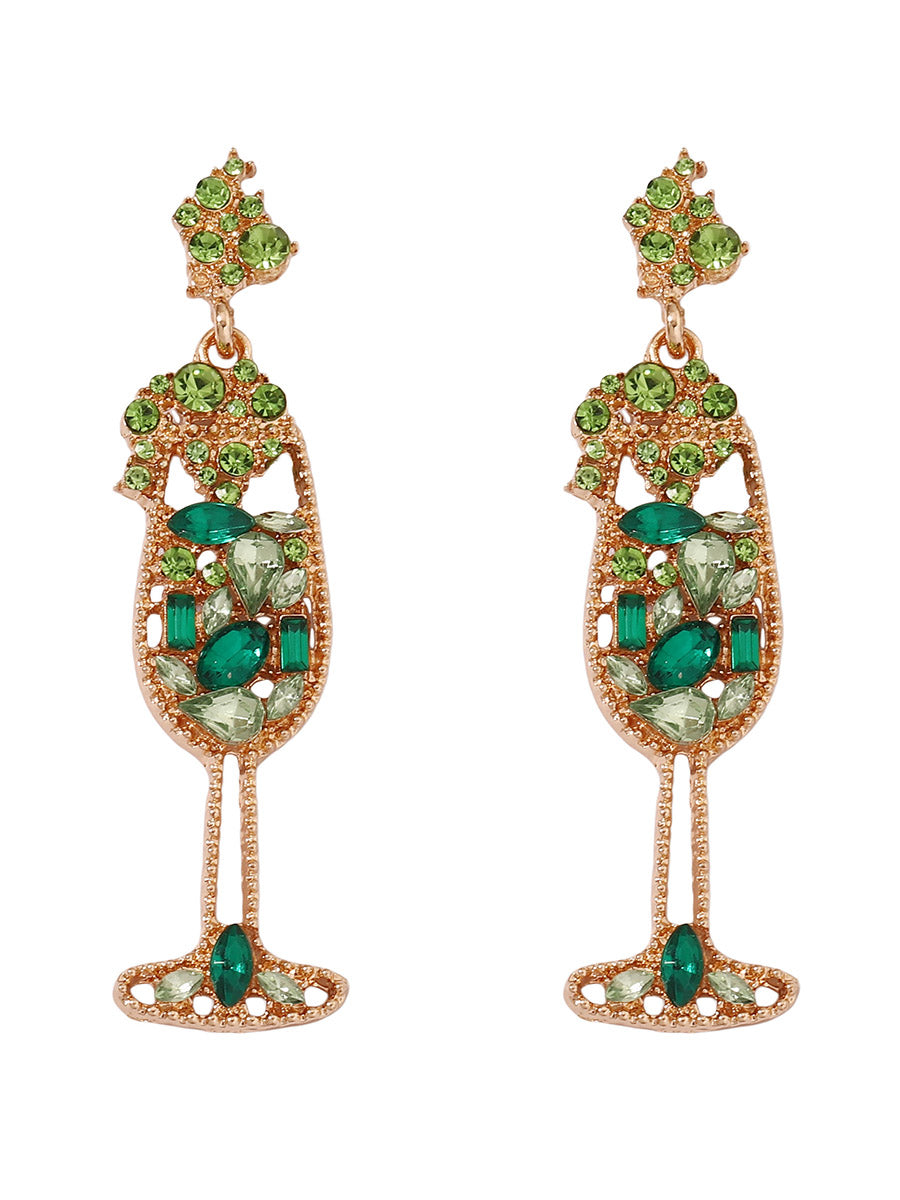 Shiny Wine Glass Earrings Accessories