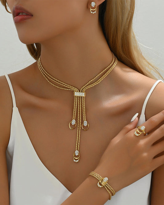 Simple Necklace and Earrings Set