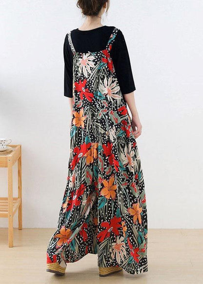 Simple Red Pockets Wide Leg Fall Romper