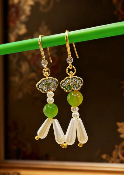 Fine White Pearl Style Drop Earrings
