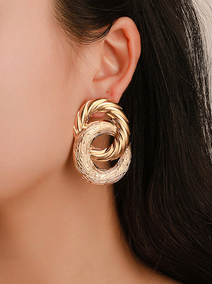 Geometric Hollow Color Drop Earrings