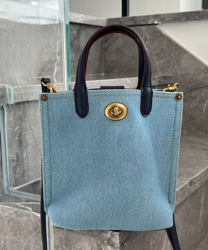 Blue Large Capacity Versatile Denim Tote Handbag