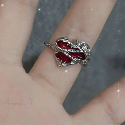 Crimson Crystal Affection Heart Gothic Band