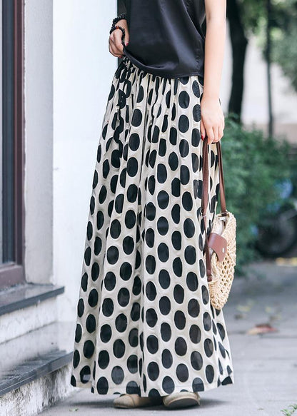 Diy Black Dotted Long Maxi Skirt
