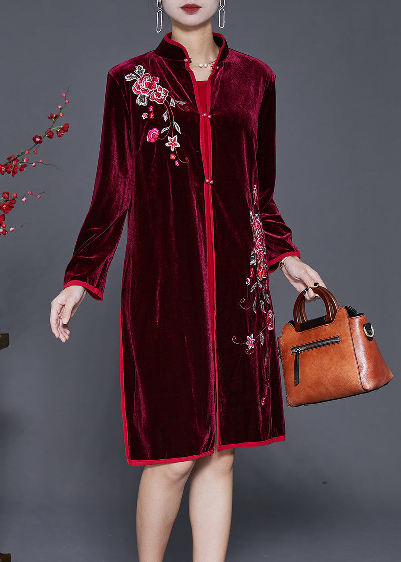 Fine Mulberry Embroideried Silk Velour Sets 2 Pieces Fall
