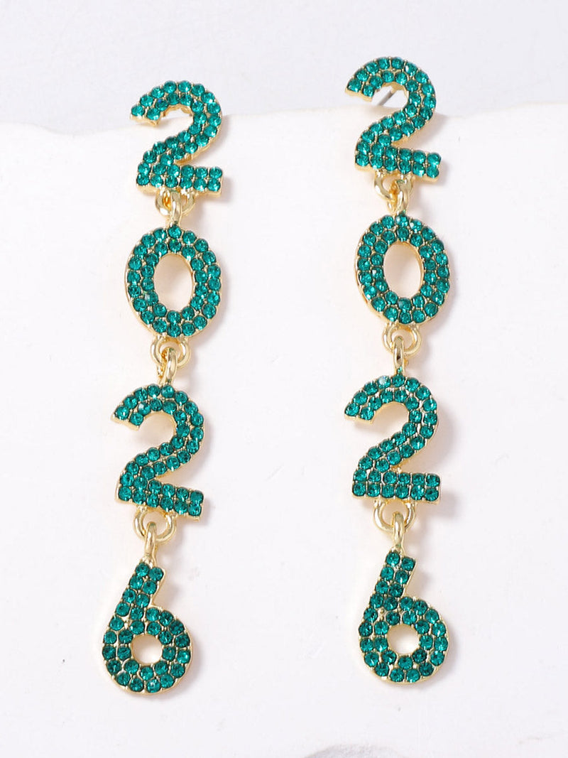 Figure Rhine Stones Shiny Earrings Accessories
