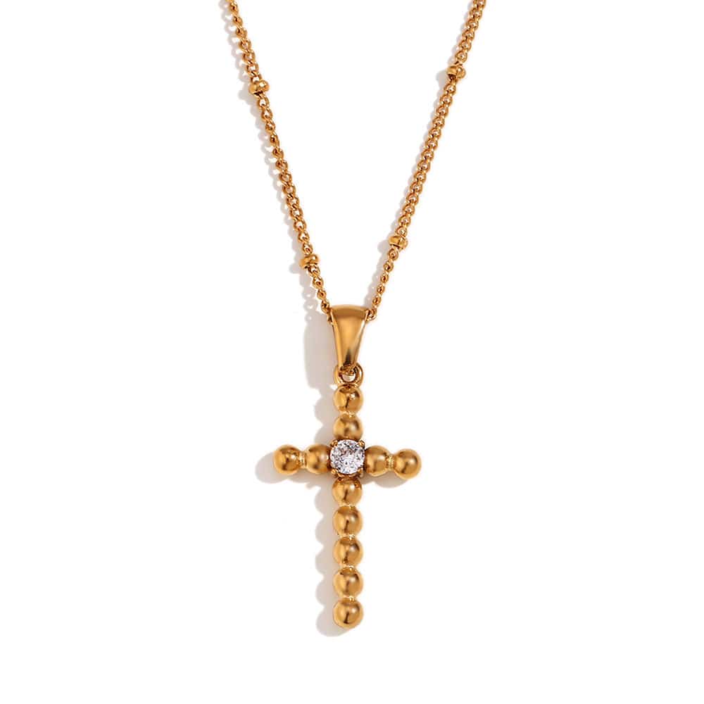 Retro Bubbles Cross Necklace