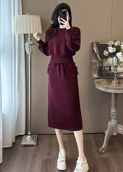 Boutique Mulberry O Neck Cotton Two Piece Set Spring