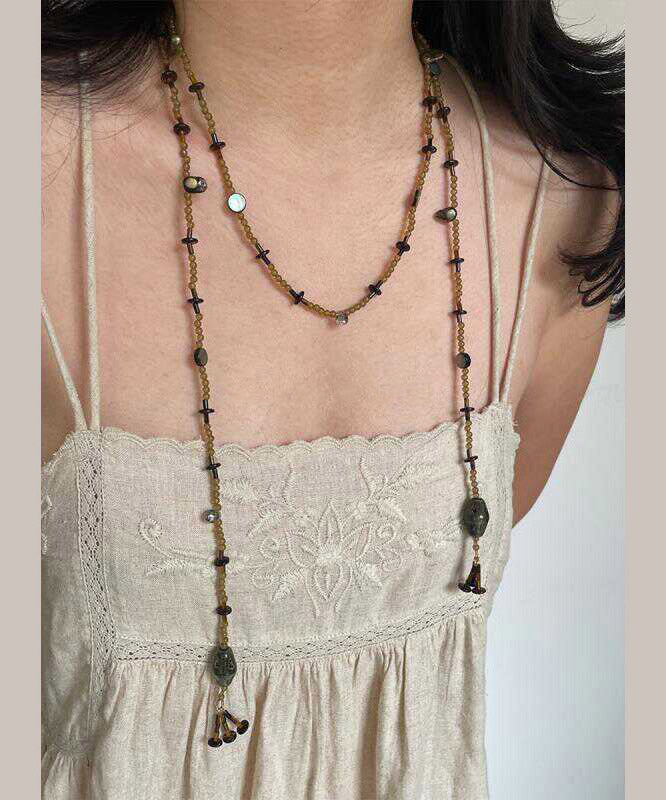 Gold Sterling Silver Overgild Beading Necklace