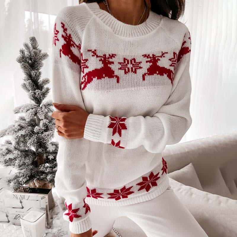 Christmas Knit Sweater with Classic Print