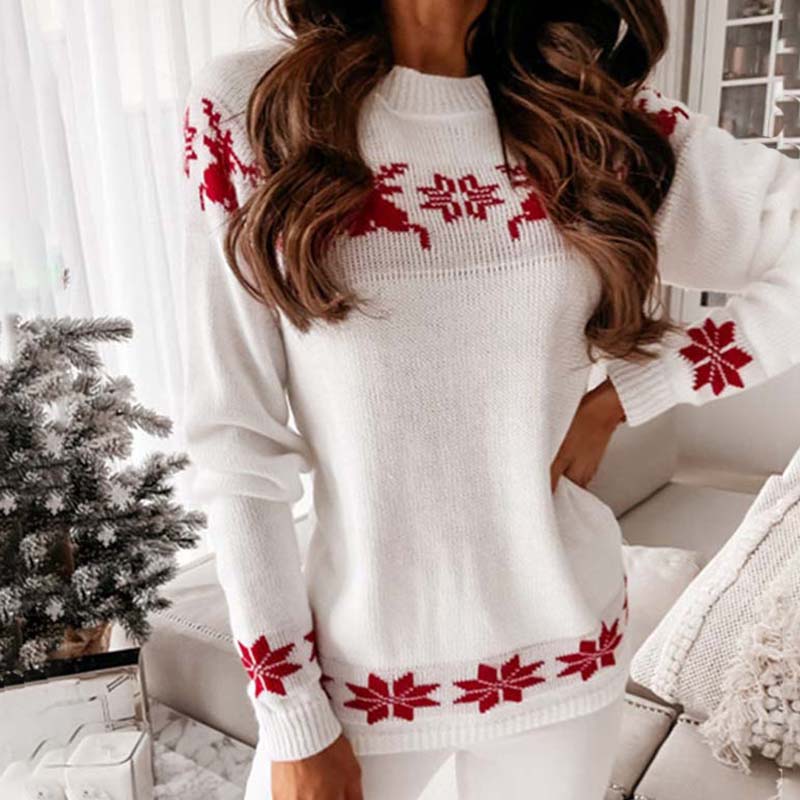 Christmas Knit Sweater with Classic Print