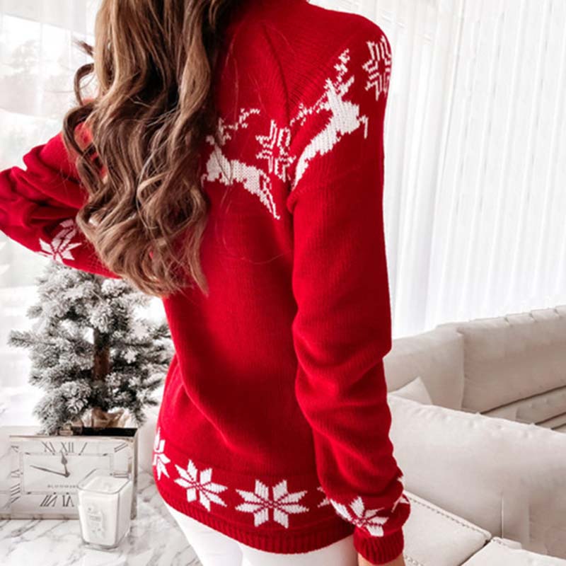 Christmas Knit Sweater with Classic Print