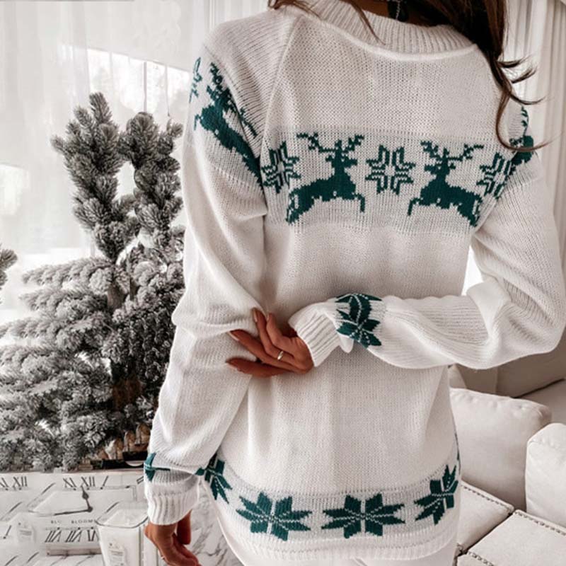 Christmas Knit Sweater with Classic Print