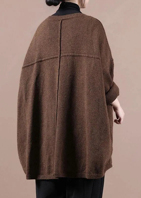 Yellow Asymmetrical Design Pockets Knit Coat
