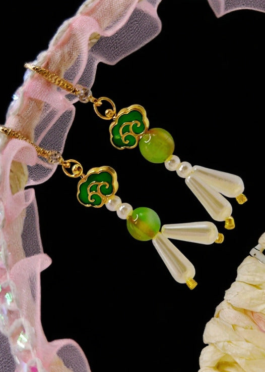 Fine White Pearl Style Drop Earrings