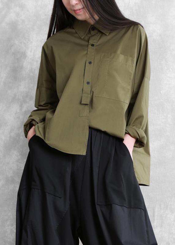 Black Peter Pan Collar Button Cotton Shirt Summer