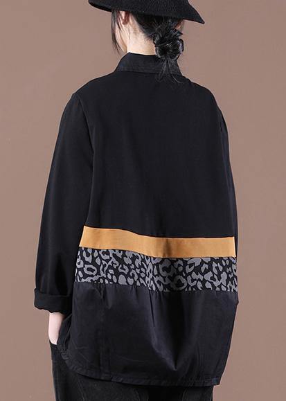 Black Patchwork Sweatshirts Tracksuits