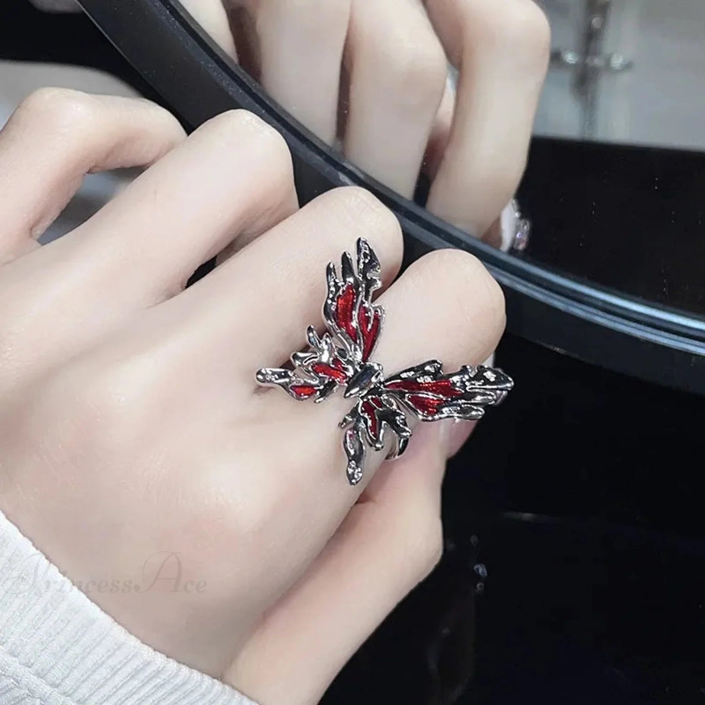 Dark Crystal Ebony Spider Ring