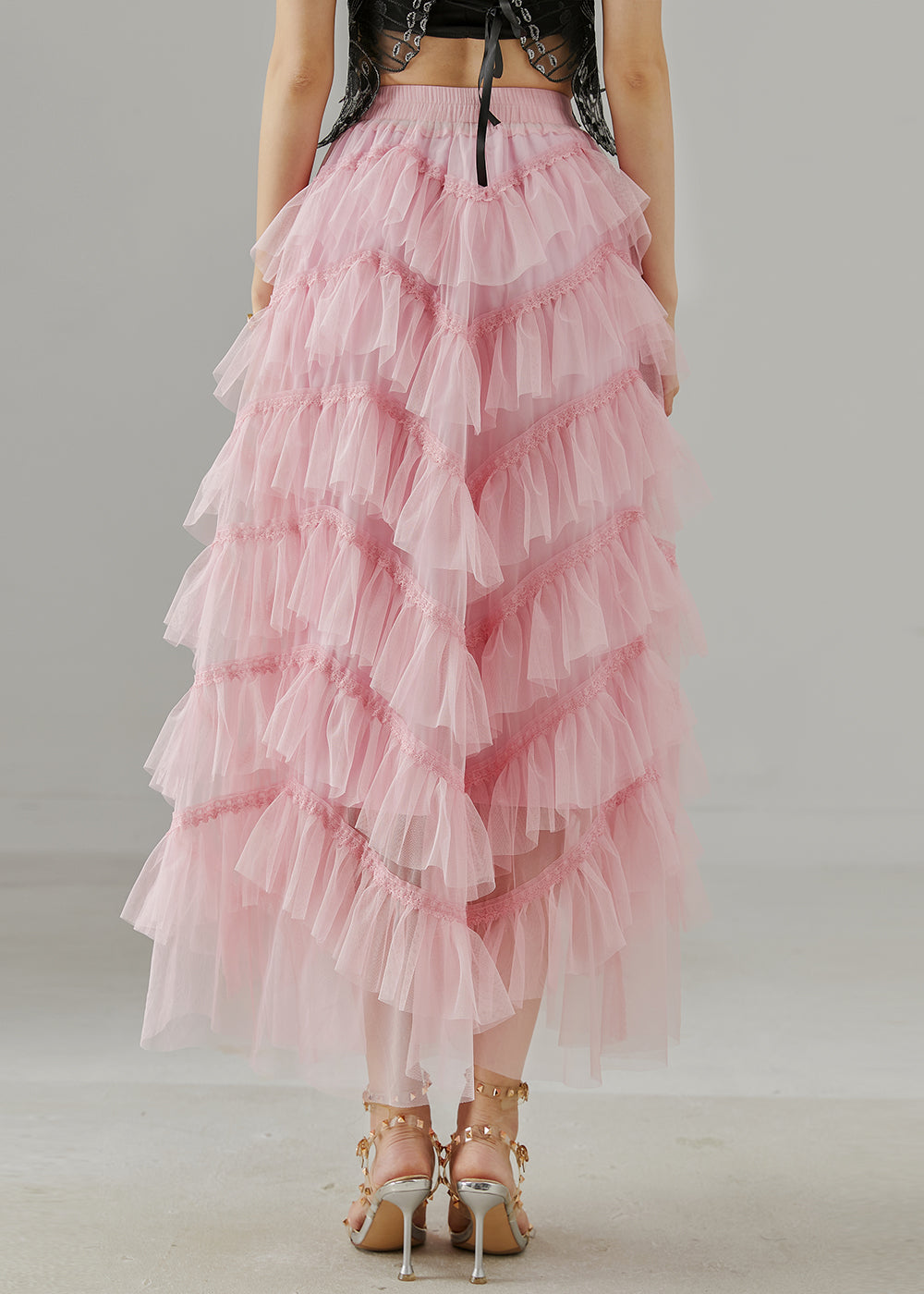 Pink Tulle Skirts Embroidered Nail Bead Summer