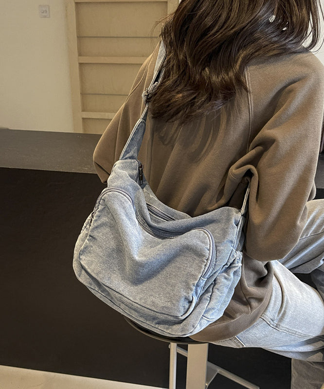 Light Blue Durable Denim Message Bag