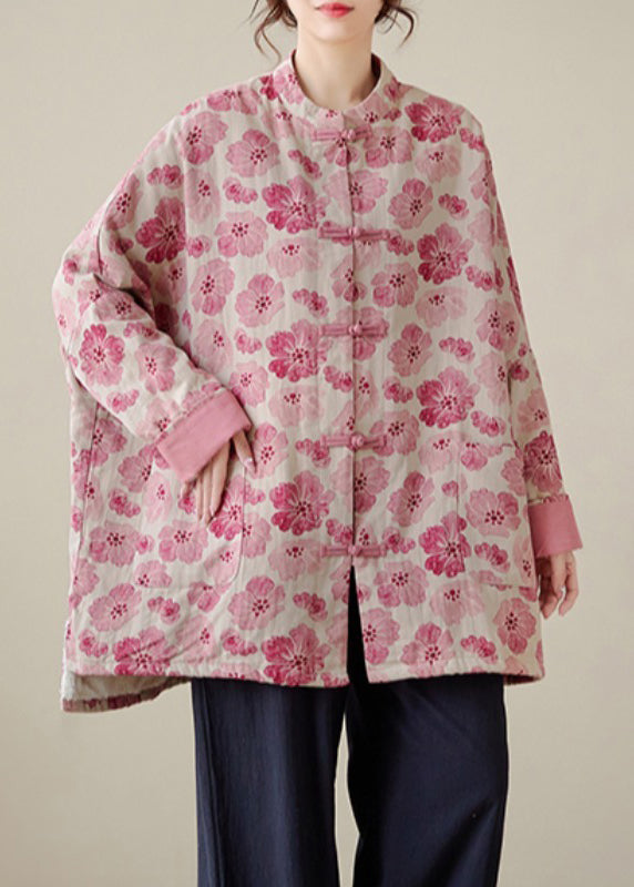 Organic Black Plaid Oversized Print Fine Cotton Filled Coat Outwear Winter