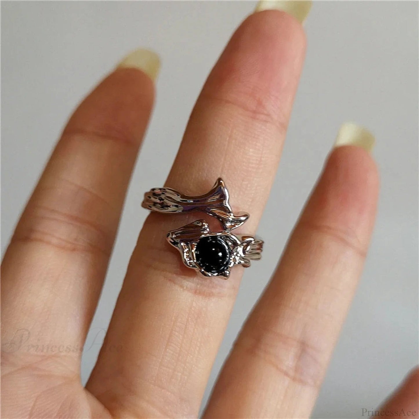 Dark Thorny Rose Pair Ring