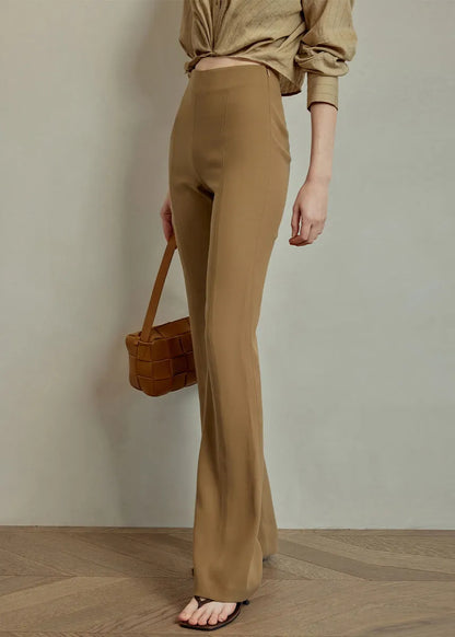 Slim Fit Khaki High Waist Spandex Pants Summer