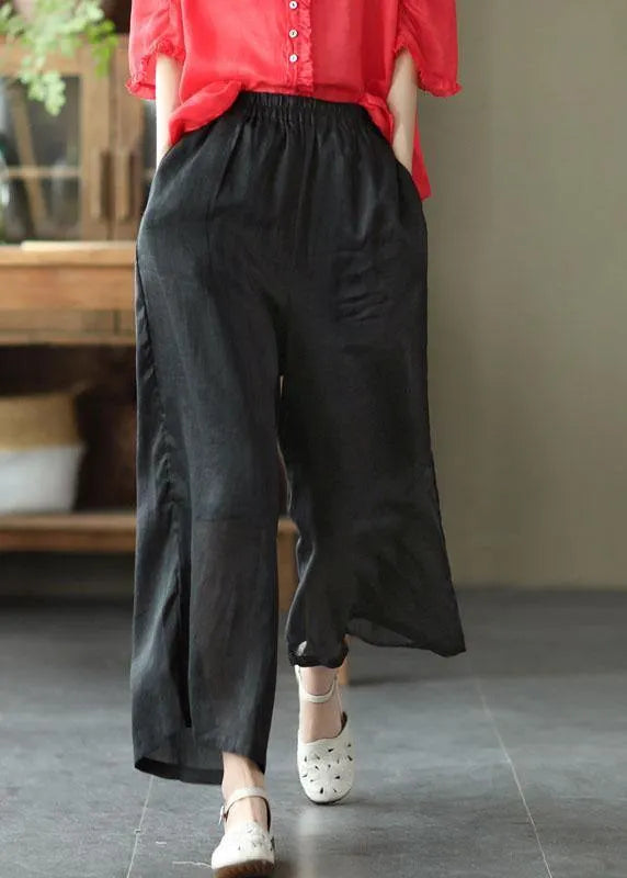 Chocolate Summer Ramie Wide Leg Pants