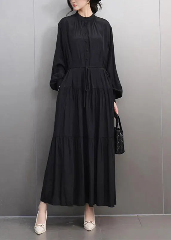 Fine Orange O-neck Patchwork Tie Waist Long Dresses Spring