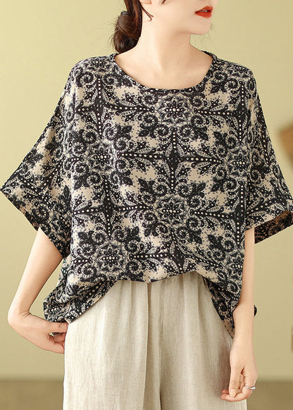 Red O-neck Loose Top Short Sleeve