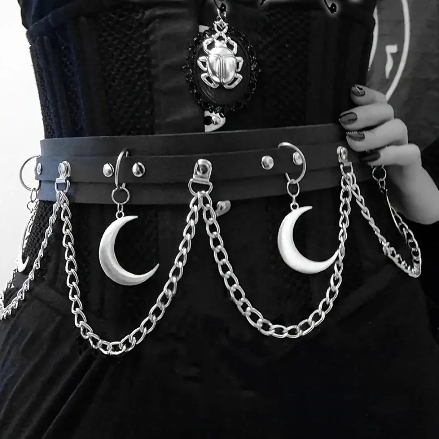 Vegan Dark Leather Declaration Belt
