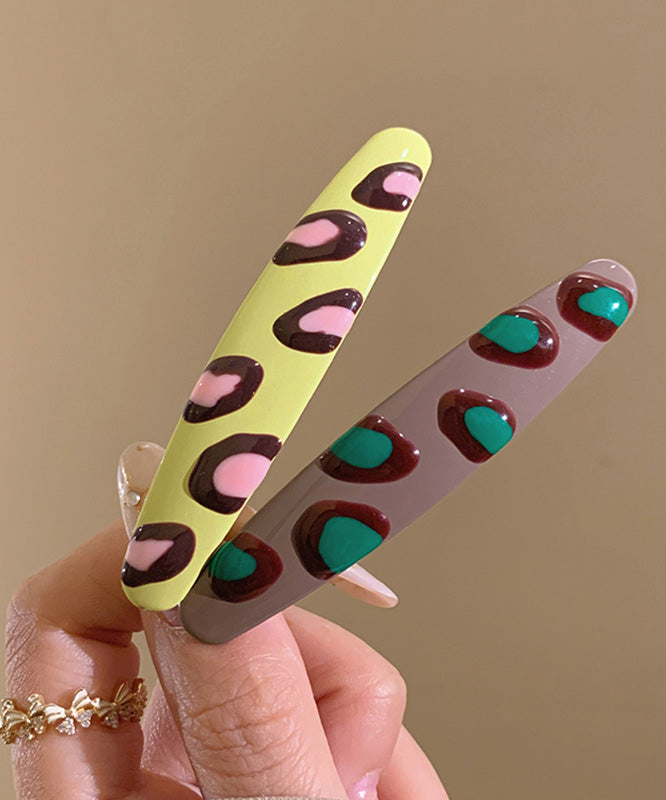 Fine Acrylic Drip Glaze Leopard a Pair Hairpin