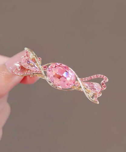 Pink Alloy Crystal Zircon Candy Hairpin
