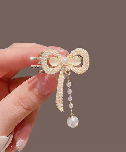 Chinese Style Gold Copper Alloy Pearl Butterfly Tassel Hairpin