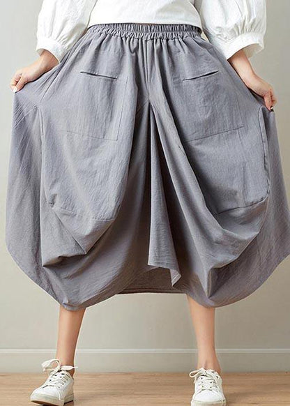 Stylish Lantern Cotton Linen Skirts Summer