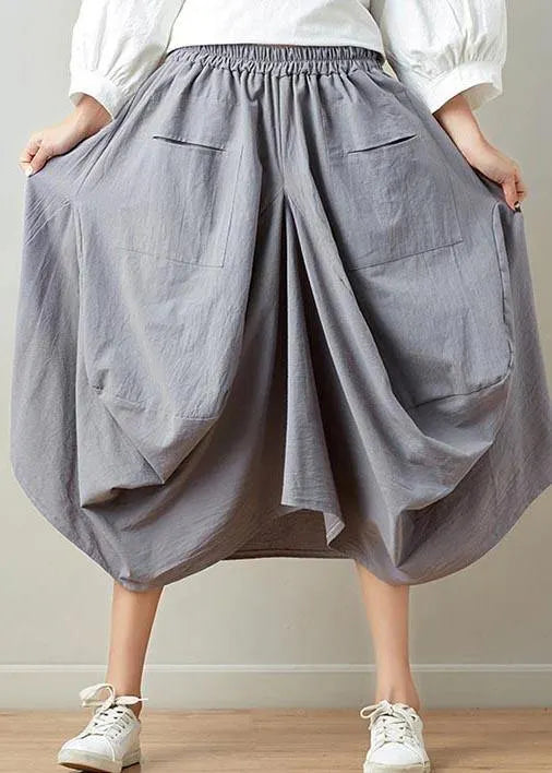 Stylish Lantern Cotton Linen Skirts Summer