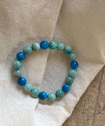 New Blue Amazonite Beads Chain Bracelet
