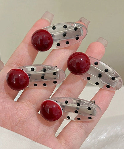 Novelty Red Acrylic Pearl Dot Hairpin