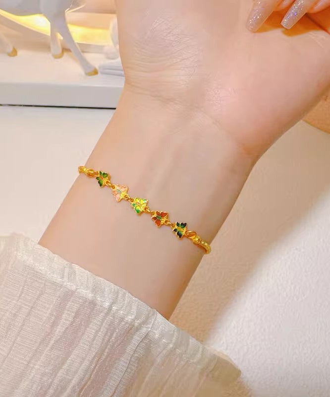 Gold Ancient Gold Cloisonne Charm Bracelet