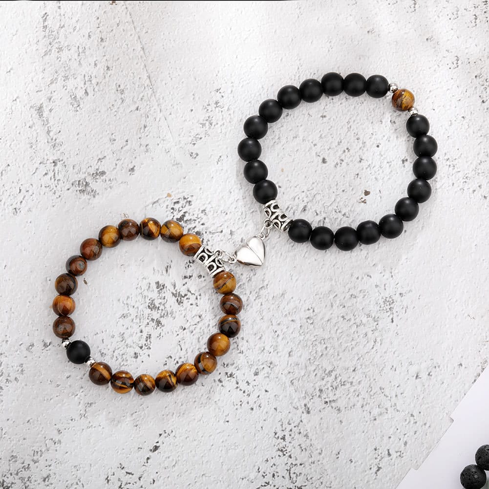 Natural Stone Couple Bracelet Crystal Set (2 Pieces)