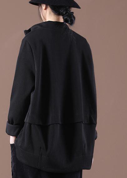 Black Zip Up Trench Short Coat