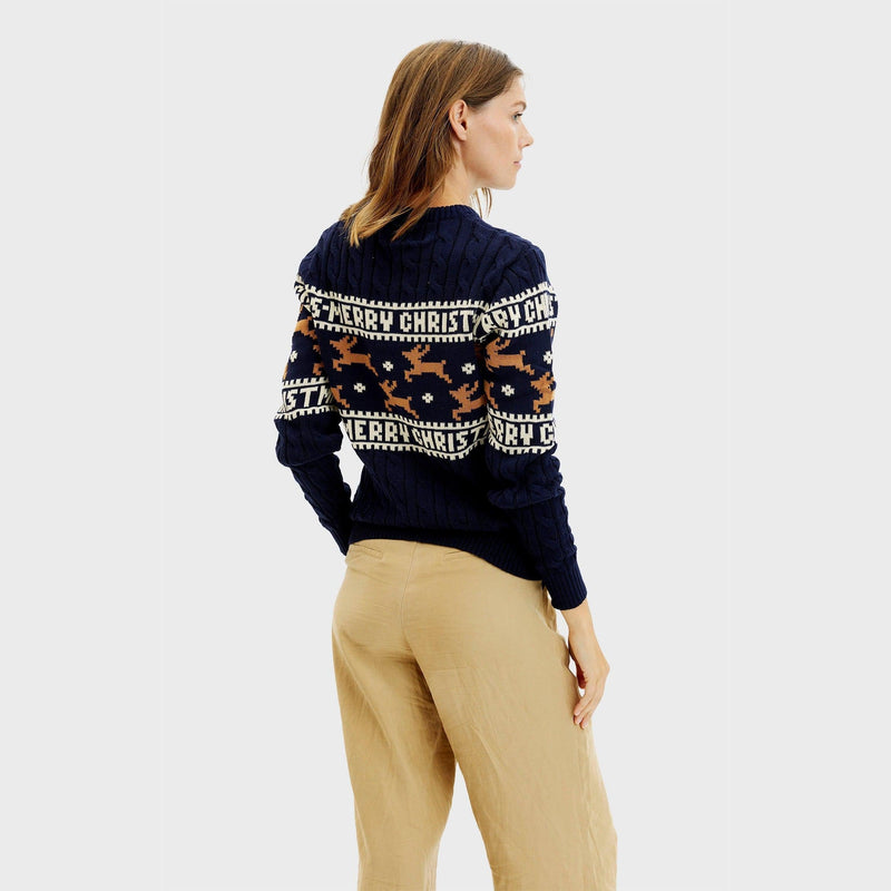 The Elegant Christmas Sweater Blue Women's