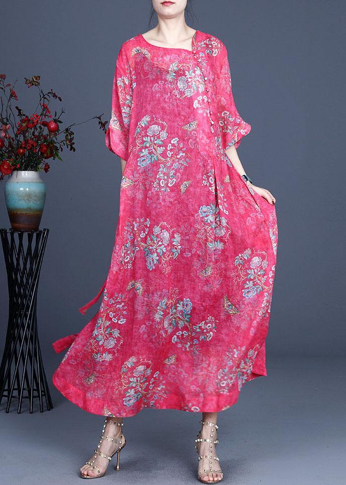 Comfy Black Retro Print Oriental Summer Chiffon Summer Dress