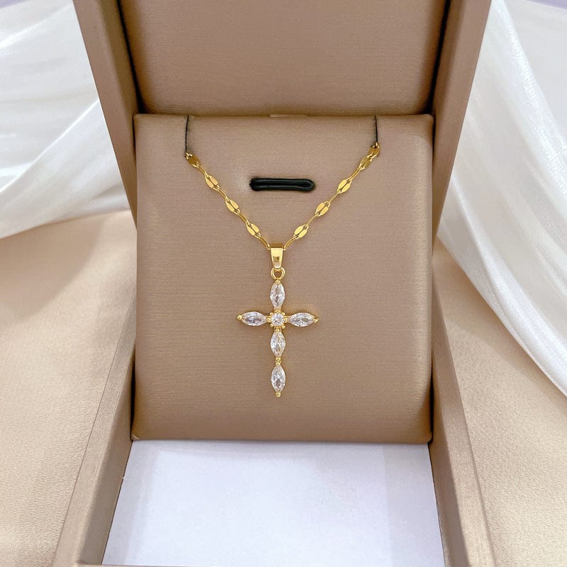 Colorful Zircon Cross Necklaces