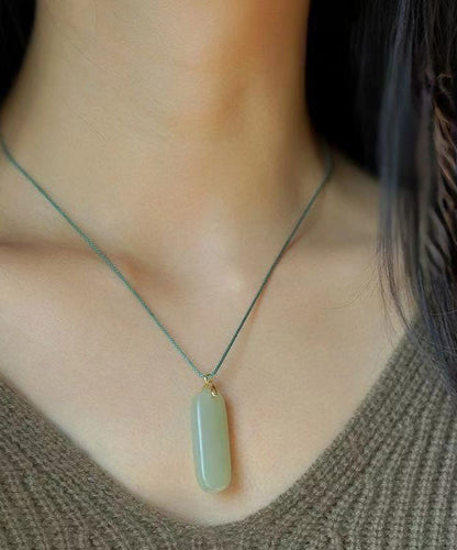 Diy Cyan Jade Strip Pendant Necklace