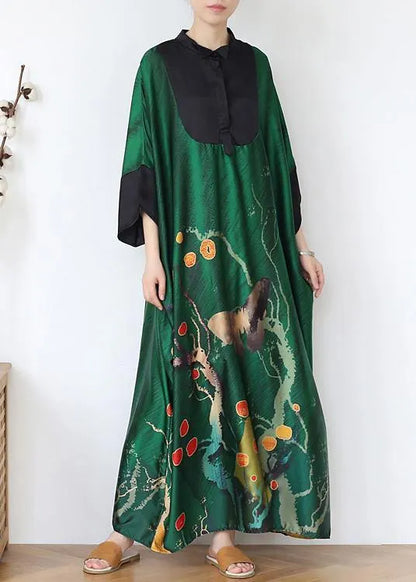 Chocolate Print Chiffon Patchwork Summer Dress